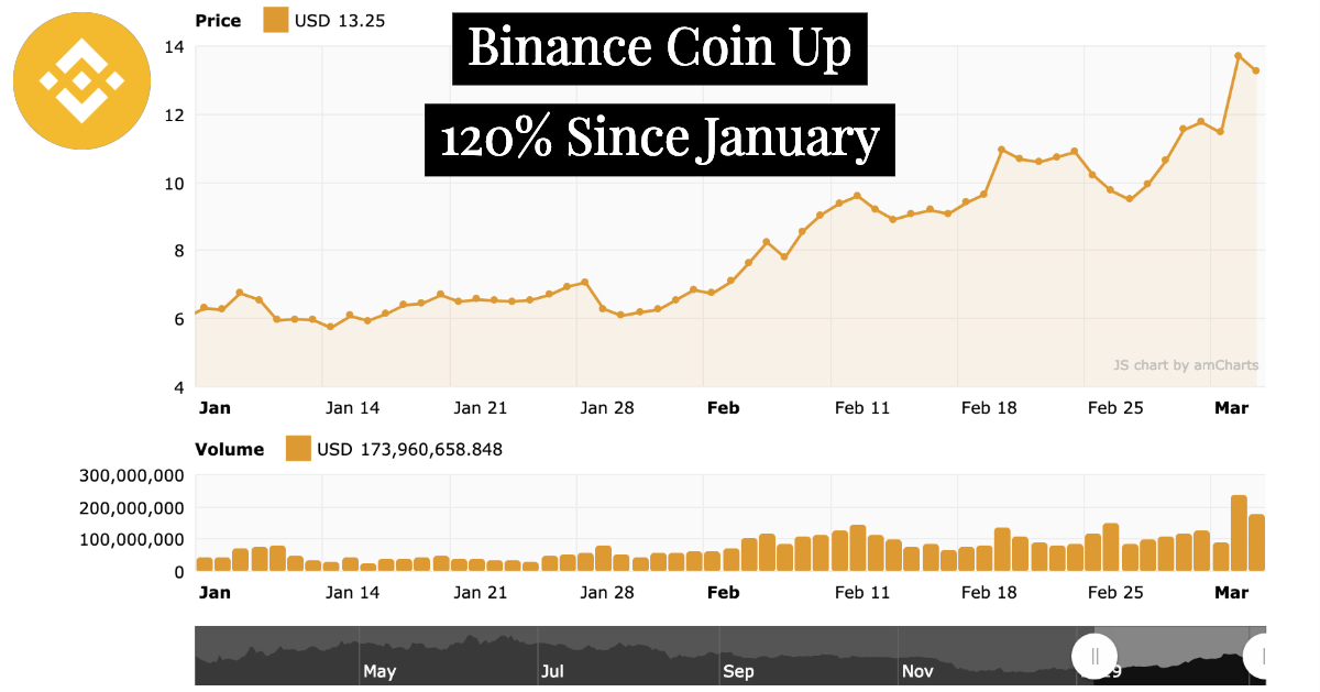 Binance Coin Up 120% Since January Image